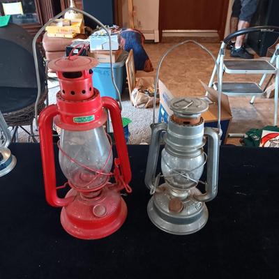 VINTAGE MEVA 864 & MOON LIGHT OIL LANTERNS