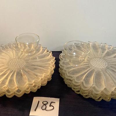 Vintage Glass Flower Snack Trays