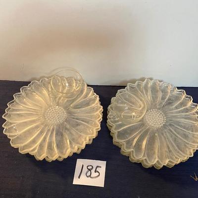 Vintage Glass Flower Snack Trays