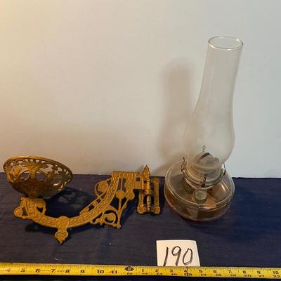 Vintage Cast Iron Wall Scone and Lamp