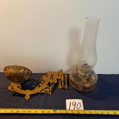 Vintage Cast Iron Wall Scone and Lamp