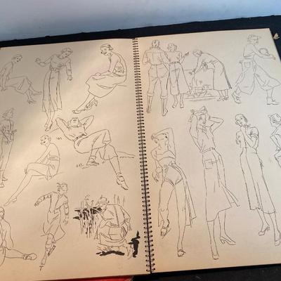 Vintage Scrapbook and Fashion Drawing Book