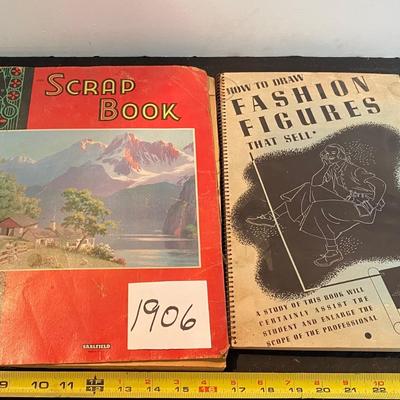 Vintage Scrapbook and Fashion Drawing Book