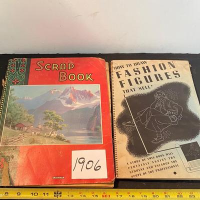 Vintage Scrapbook and Fashion Drawing Book