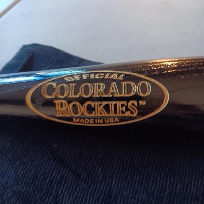 COLORADO ROCKIES SEASON TICKET HOLDER BAT AND MANY GO ROCKIES TOWELS
