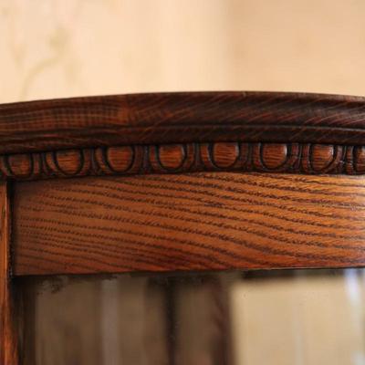 Antique Curved Glass Curio Cabinet with Four Shelves