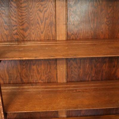 Antique Curved Glass Curio Cabinet with Four Shelves