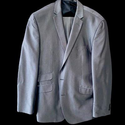 Men’s Gray Herringbone Suit by Kenneth Cole