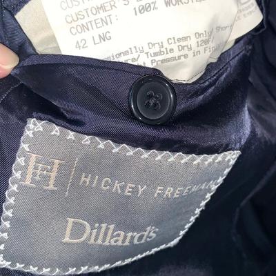 Men’s Navy Pinstripe Suit by Hickey-Freeman/Dillards - Size 42L