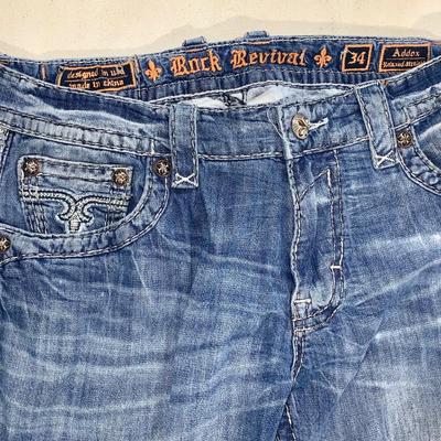 Men’s Rock Revival Relaxed Straight Leg Jeans - Size 34