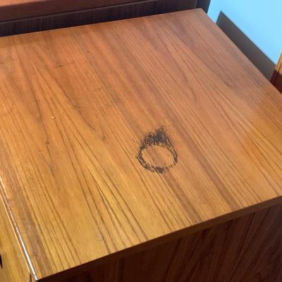 Teak 3 Drawer File Cabinet