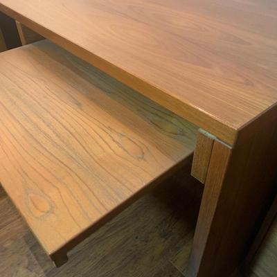 Large Teak Desk w/ Keyboard Slide Out