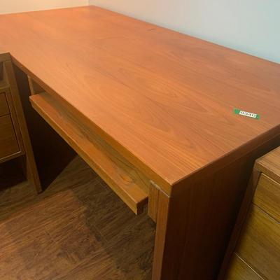 Large Teak Desk w/ Keyboard Slide Out