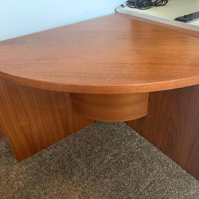 Round Teak Corner Desk - Office Unit