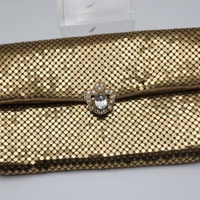 Whiting & Davis gold mesh clutch