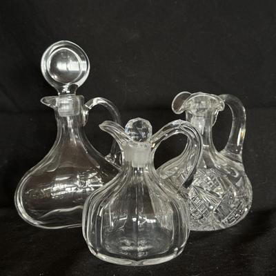Collection of Glass Oil & Dressing Pitchers w/ Stoppers (DR-DZ)