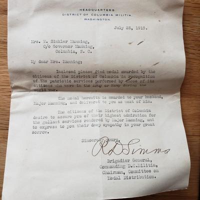 Distinguished Service for Major Manning (DR-KD)