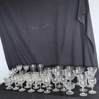 Etched Glass Cocktail Hour Glassware and More (DR-DZ)