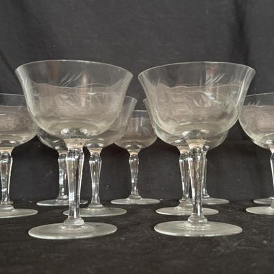 Etched Glass Cocktail Hour Glassware and More (DR-DZ)