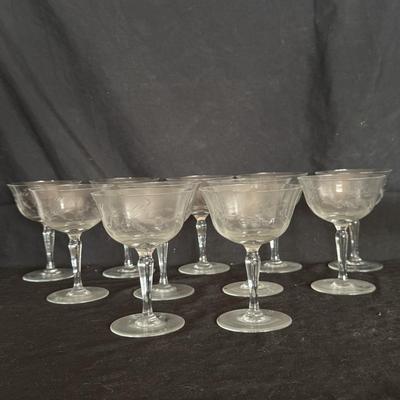 Etched Glass Cocktail Hour Glassware and More (DR-DZ)