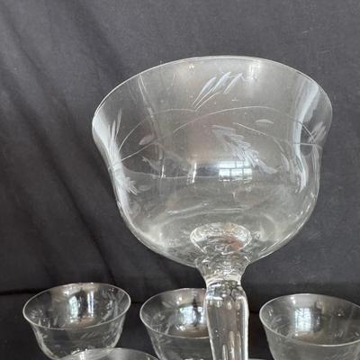 Etched Glass Cocktail Hour Glassware and More (DR-DZ)