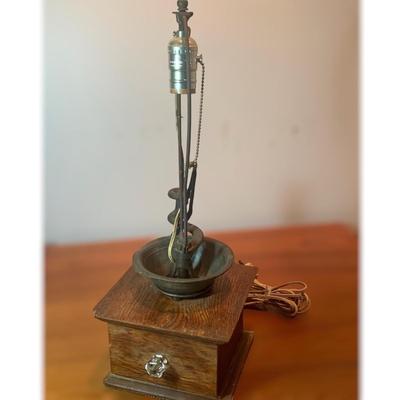 Hand Made Coffee Grinder Lamp