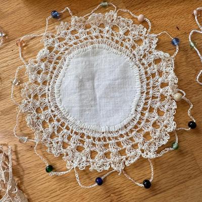 Ivory Doilies, Tablecloth, and Table Runner (DR-DZ)
