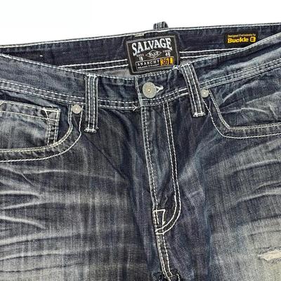 Vintage Men’s Distressed Salvage Jeans - Size 36L