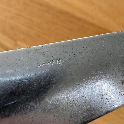 Long Mid Century Shoe Horn and Wooden Cane w/ Brass Horse Head (DR-DZ)