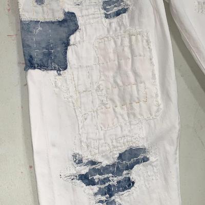 Polo Ralph Lauren Distressed/Patched White Jeans