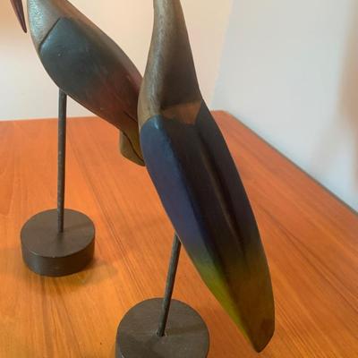 MCM Hand Carved Wood Birds