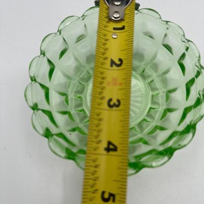 Two URANIUM Green Glass Trinket Dishes