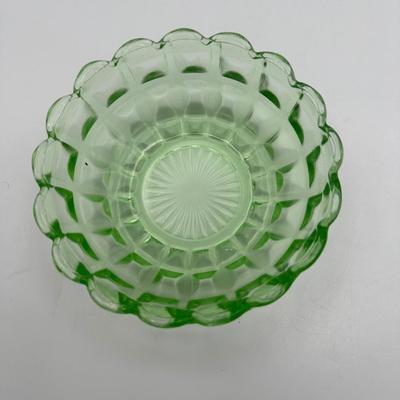 Two URANIUM Green Glass Trinket Dishes