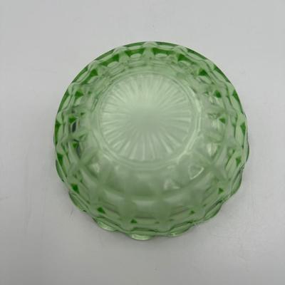 Two URANIUM Green Glass Trinket Dishes