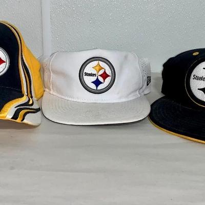 Lot of Three Pittsburgh Steelers Caps