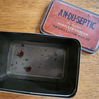 Vintage An-du-septic Chalk Tin