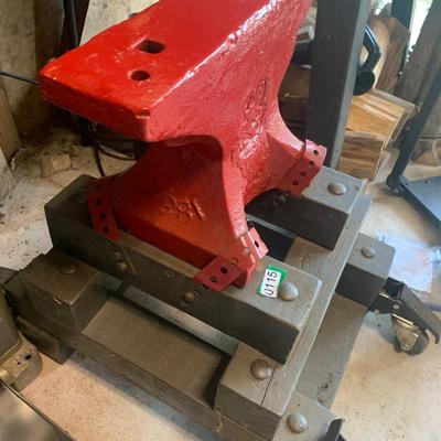 HUGE 20” x 12” Anvil On Heavy Duty Base w/ Casters