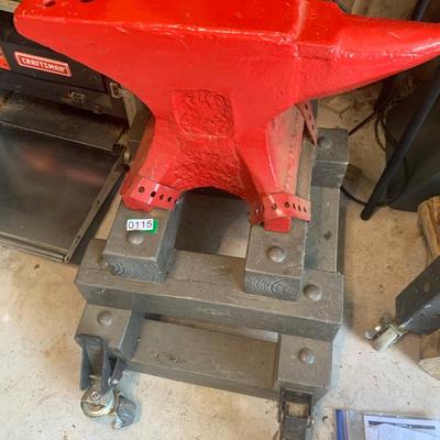HUGE 20” x 12” Anvil On Heavy Duty Base w/ Casters