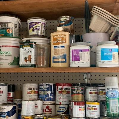 Wall full of Stain Paint & More
