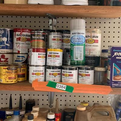 Wall full of Stain Paint & More