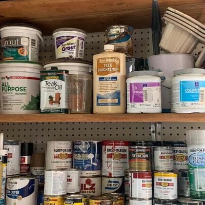 Wall full of Stain Paint & More