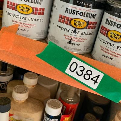 Wall full of Stain Paint & More