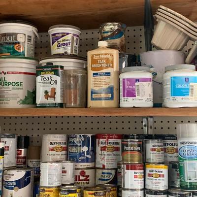 Wall full of Stain Paint & More