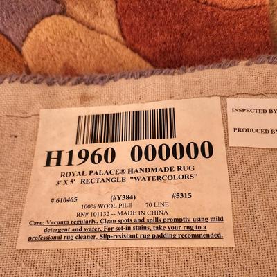 Lot #246 Royal Palace Handmade Rug "WaterColors" 3 foot x 5 foot