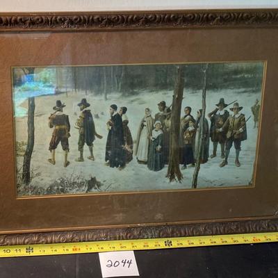 Vintage Pilgrims Going To Church