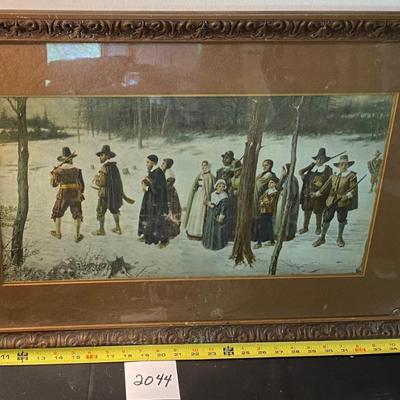 Vintage Pilgrims Going To Church