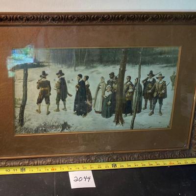 Vintage Pilgrims Going To Church