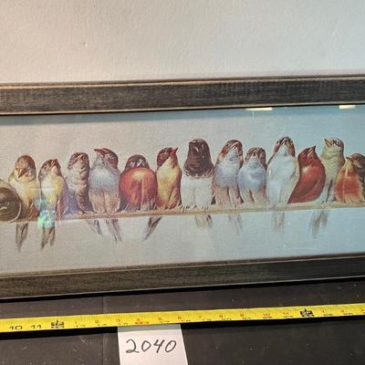 Row of Birds on Perch