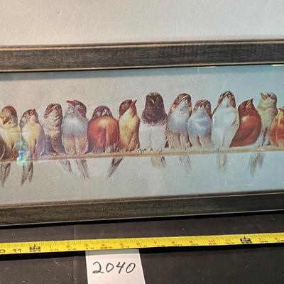 Row of Birds on Perch