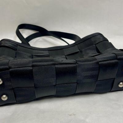 Harveys The Original Seatbelt Purse Tote Bag Shoulder Handbag Black Woven USA